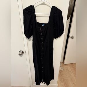 Old Navy Black Puff Sleeve Dress